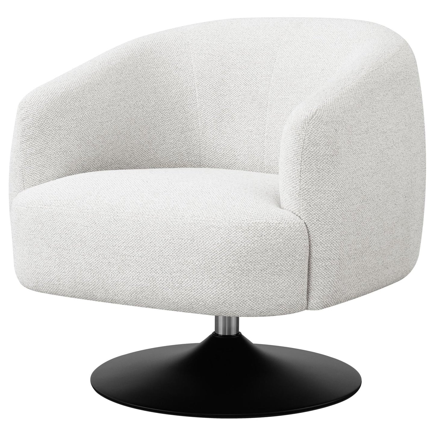 Dave Beige/Matte Black Upholstered Swivel Accent Chair - 905739 - Luna Furniture - Dallas Store