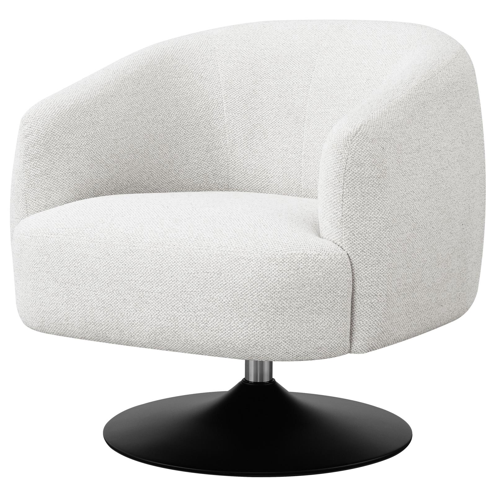 Dave Beige/Matte Black Upholstered Swivel Accent Chair - 905739 - Luna Furniture - Dallas Store
