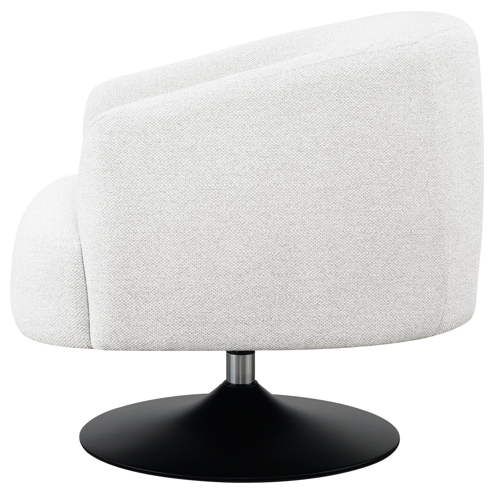 Dave Beige/Matte Black Upholstered Swivel Accent Chair - 905739 - Luna Furniture - Dallas Store
