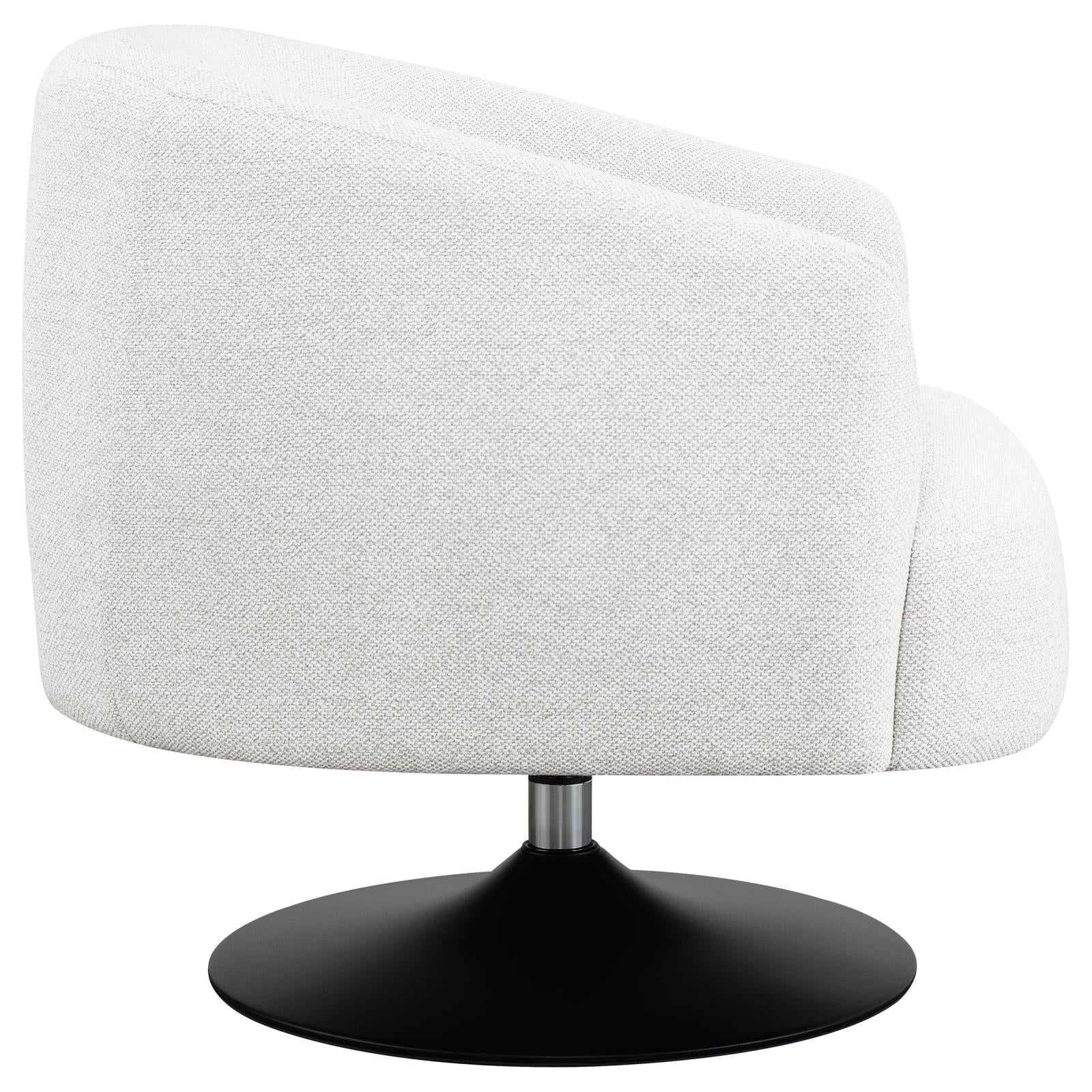 Dave Beige/Matte Black Upholstered Swivel Accent Chair - 905739 - Luna Furniture - Dallas Store