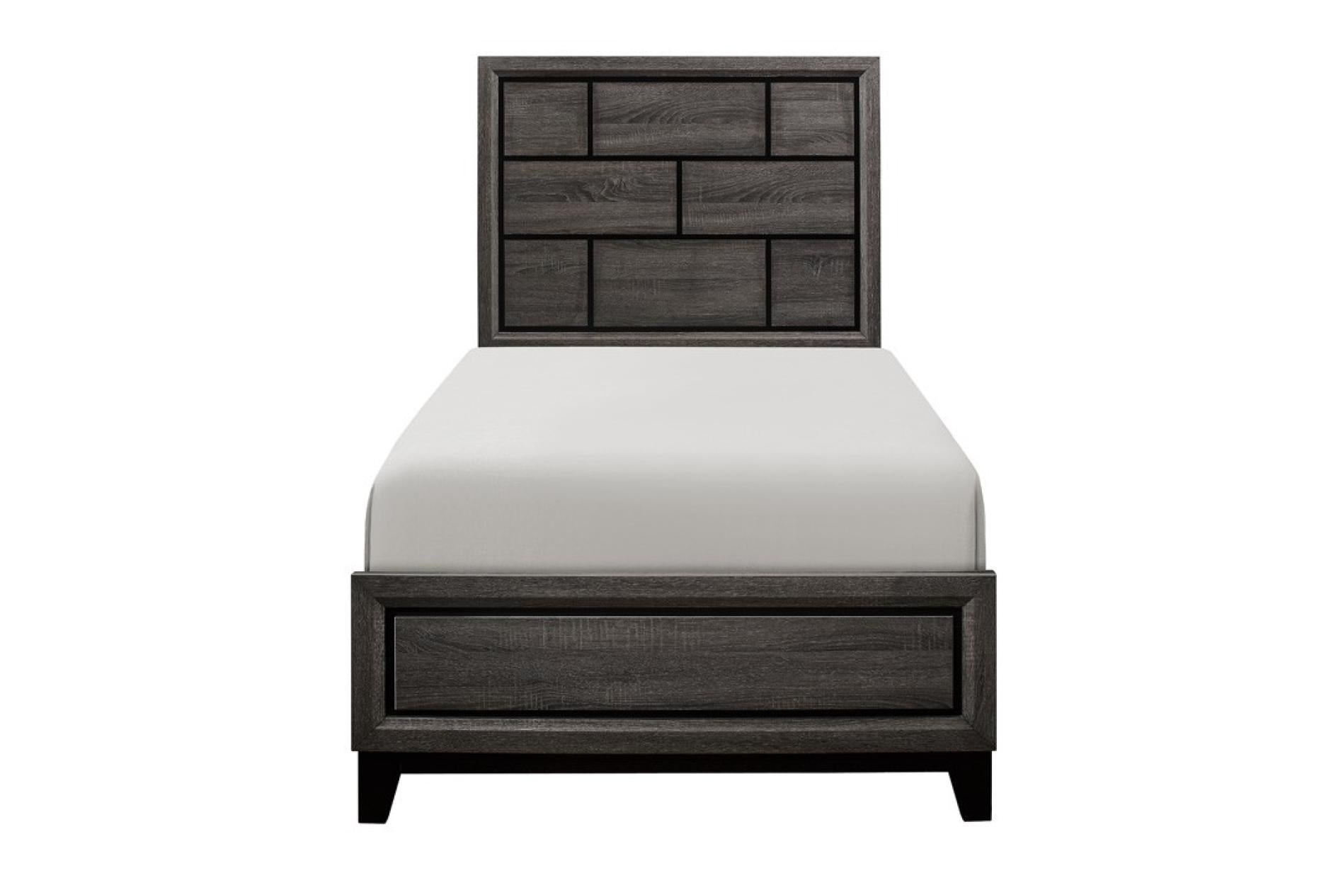Davi Gray Panel Youth Bedroom Set - SET | 1645F-1 | 1645T-3 | 1645-5 | 1645-6 | 1645-4 | 1645-9 - Luna Furniture - Dallas Store