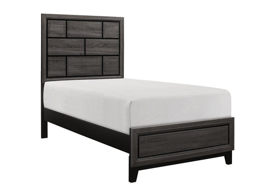 Davi Gray Twin Panel Bed - SET | 1645T-1 | 1645T-3 - Luna Furniture - Dallas Store
