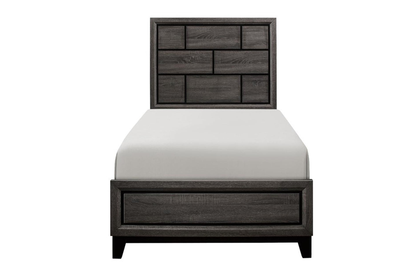 Davi Gray Twin Panel Bed - SET | 1645T-1 | 1645T-3 - Luna Furniture - Dallas Store