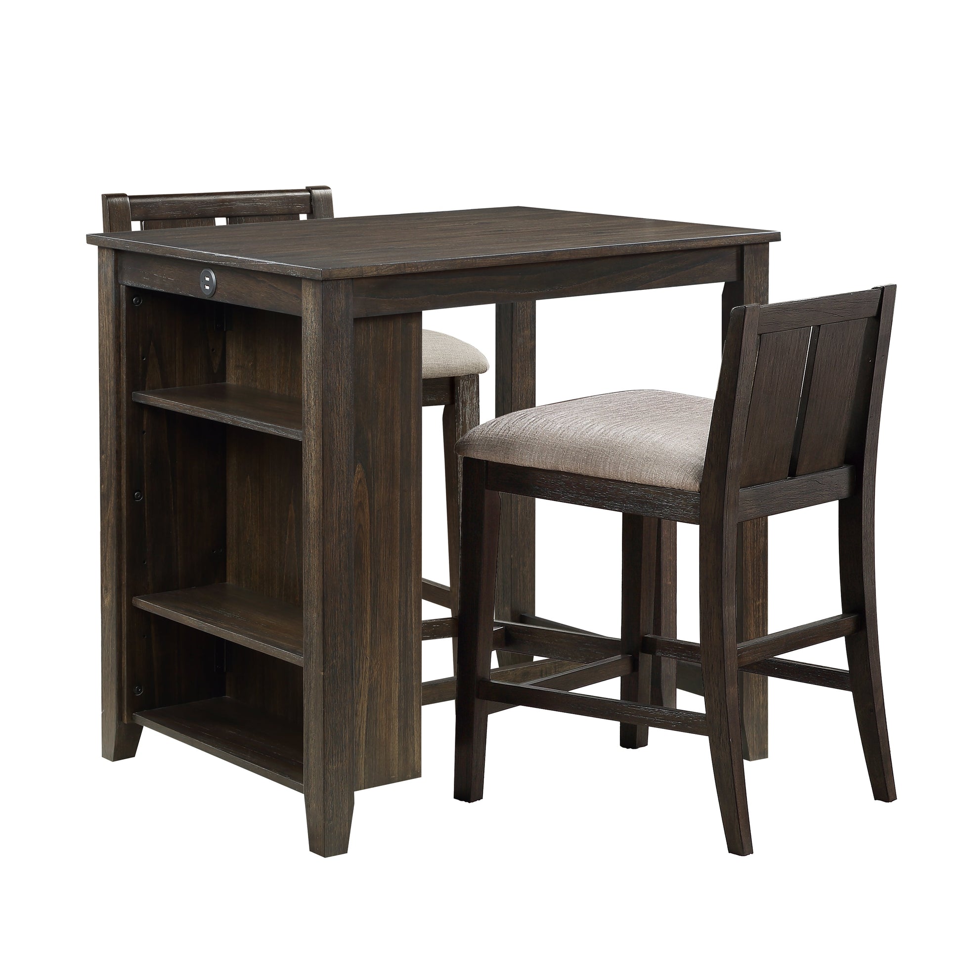 Daye Burnished Brown Cherry 3-Piece Counter Height Set - 5773DC-32 - Luna Furniture - Dallas Store