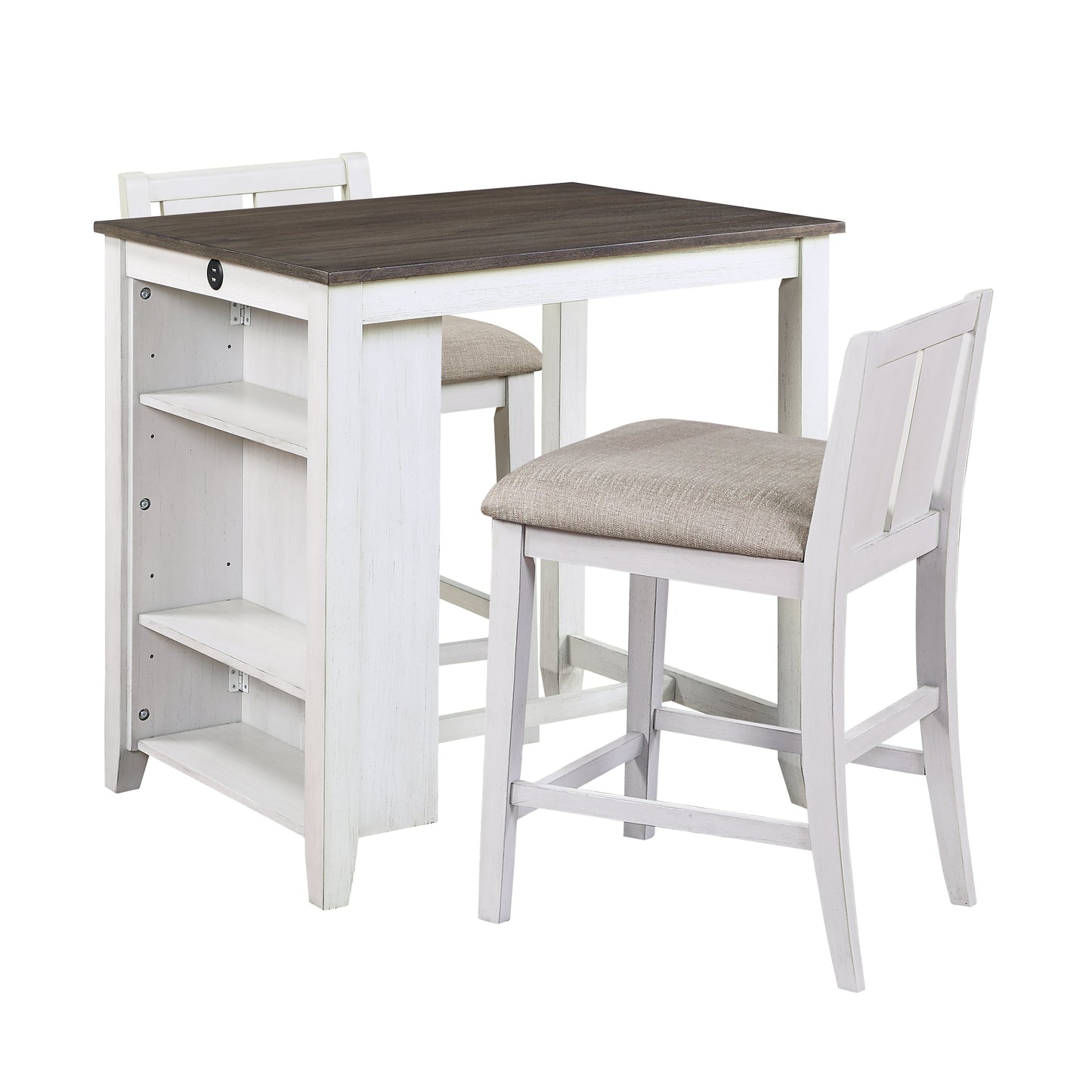 Daye White/Gray 3-Piece Counter Height Set - 5773WH-32 - Luna Furniture - Dallas Store