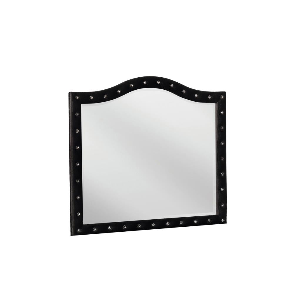 Deanna Black Button Tufted Mirror - 206104 - Luna Furniture - Dallas Store