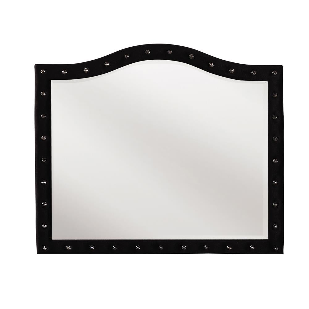 Deanna Black Button Tufted Mirror - 206104 - Luna Furniture - Dallas Store