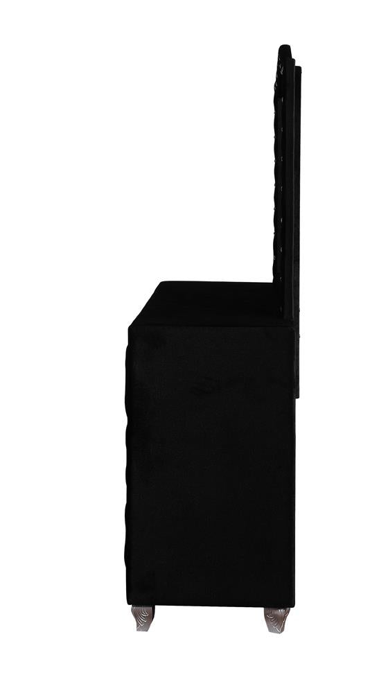 Deanna Black Button Tufted Mirror - 206104 - Luna Furniture - Dallas Store
