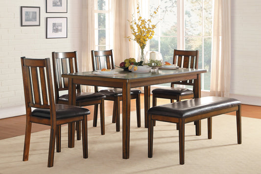 Delmar Burnished Brown 6-Piece Dining Set - 5511 - Luna Furniture - Dallas Store