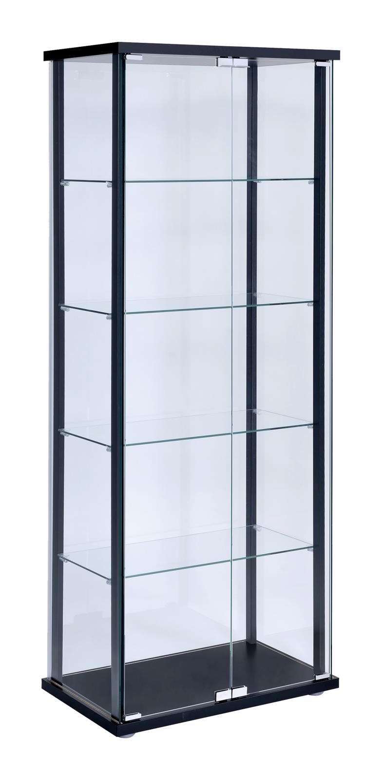 Delphinium Black/Clear 5-Shelf Glass Curio Cabinet - 950170 - Luna Furniture - Dallas Store