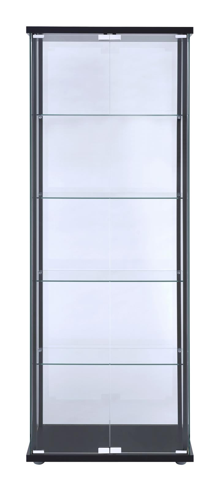 Delphinium Black/Clear 5-Shelf Glass Curio Cabinet - 950170 - Luna Furniture - Dallas Store