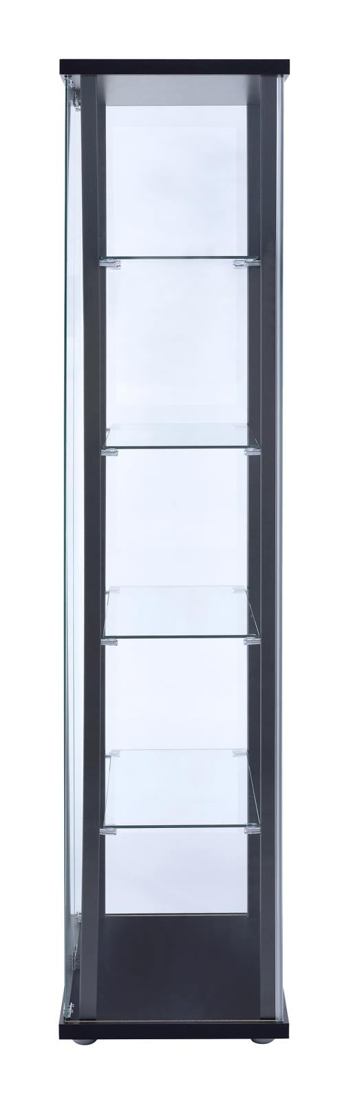 Delphinium Black/Clear 5-Shelf Glass Curio Cabinet - 950170 - Luna Furniture - Dallas Store