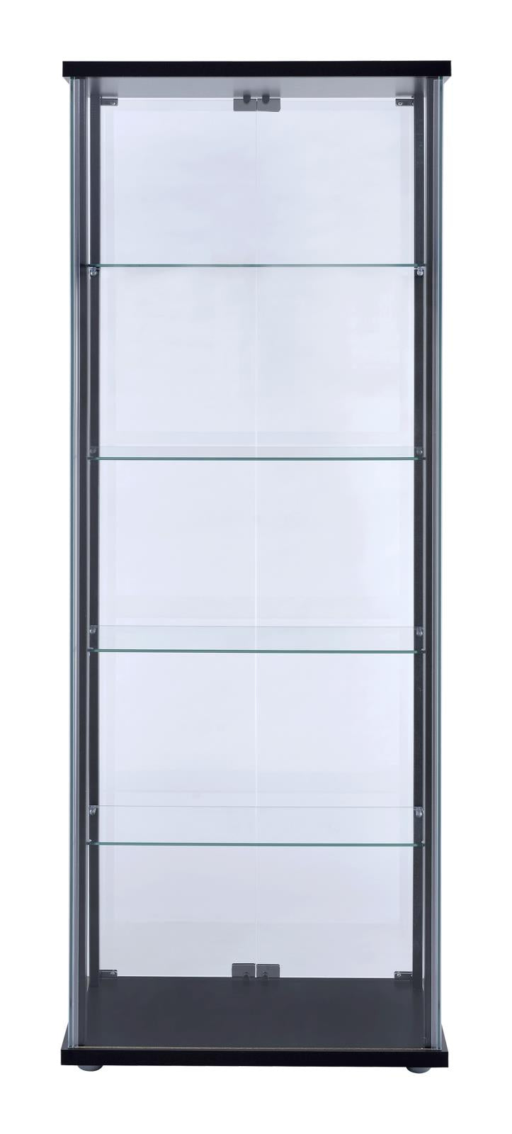 Delphinium Black/Clear 5-Shelf Glass Curio Cabinet - 950170 - Luna Furniture - Dallas Store