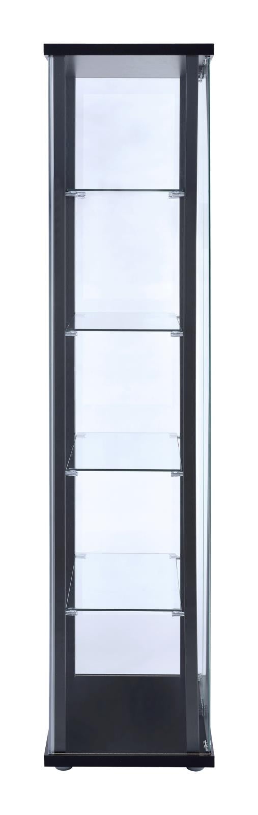 Delphinium Black/Clear 5-Shelf Glass Curio Cabinet - 950170 - Luna Furniture - Dallas Store