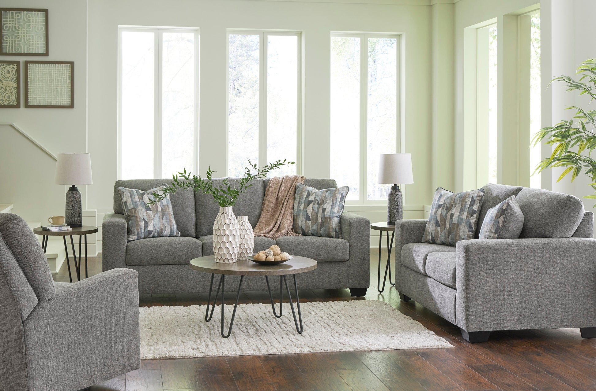 Deltona Graphite Living Room Set - SET | 5120538 | 5120535 - Luna Furniture - Dallas Store