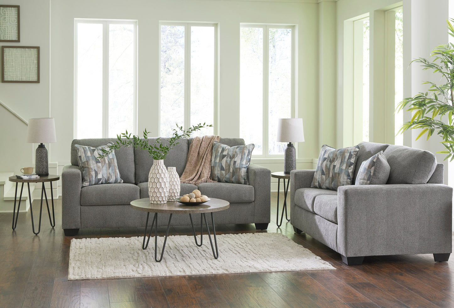 Deltona Graphite Living Room Set - SET | 5120538 | 5120535 - Luna Furniture - Dallas Store