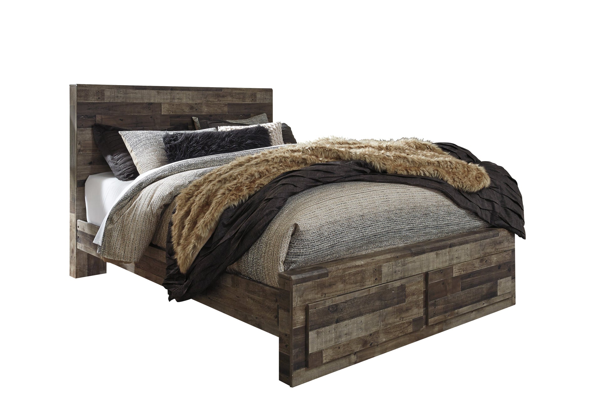 Derekson Multi Gray Footboard Storage Platform Bedroom Set - SET | B200-54S | B200-57 | B200-95 | B200-31 | B200-92 | B100-13 - Luna Furniture - Dallas Store