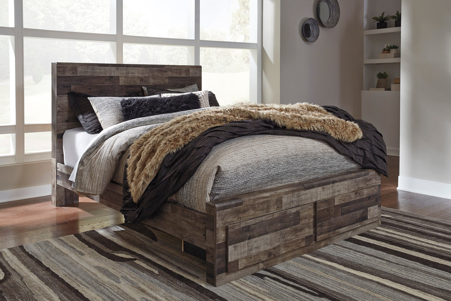 Derekson Multi Gray Footboard Storage Platform Bedroom Set - SET | B200-54S | B200-57 | B200-95 | B200-31 | B200-92 | B100-13 - Luna Furniture - Dallas Store