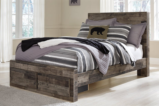 Derekson Multi Gray Full Panel Bed with 2 Storage Drawers - SET | B100-12 | B200-84S | B200-87 | B200-89 - Luna Furniture - Dallas Store