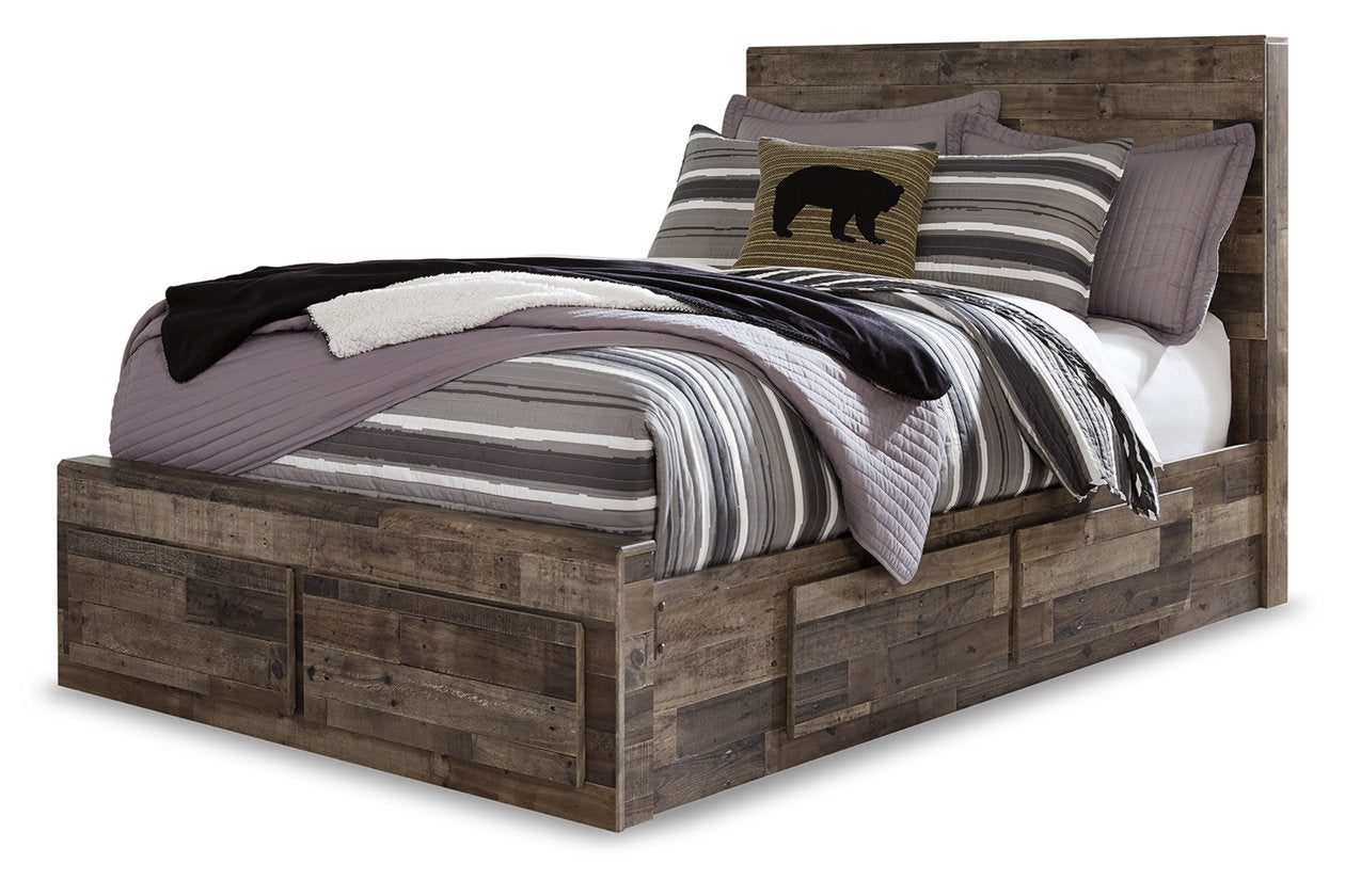 Derekson Multi Gray Full Panel Bed with 6 Storage Drawers - SET | B100-12 | B200-50(2) | B200-84S | B200-87 - Luna Furniture - Dallas Store