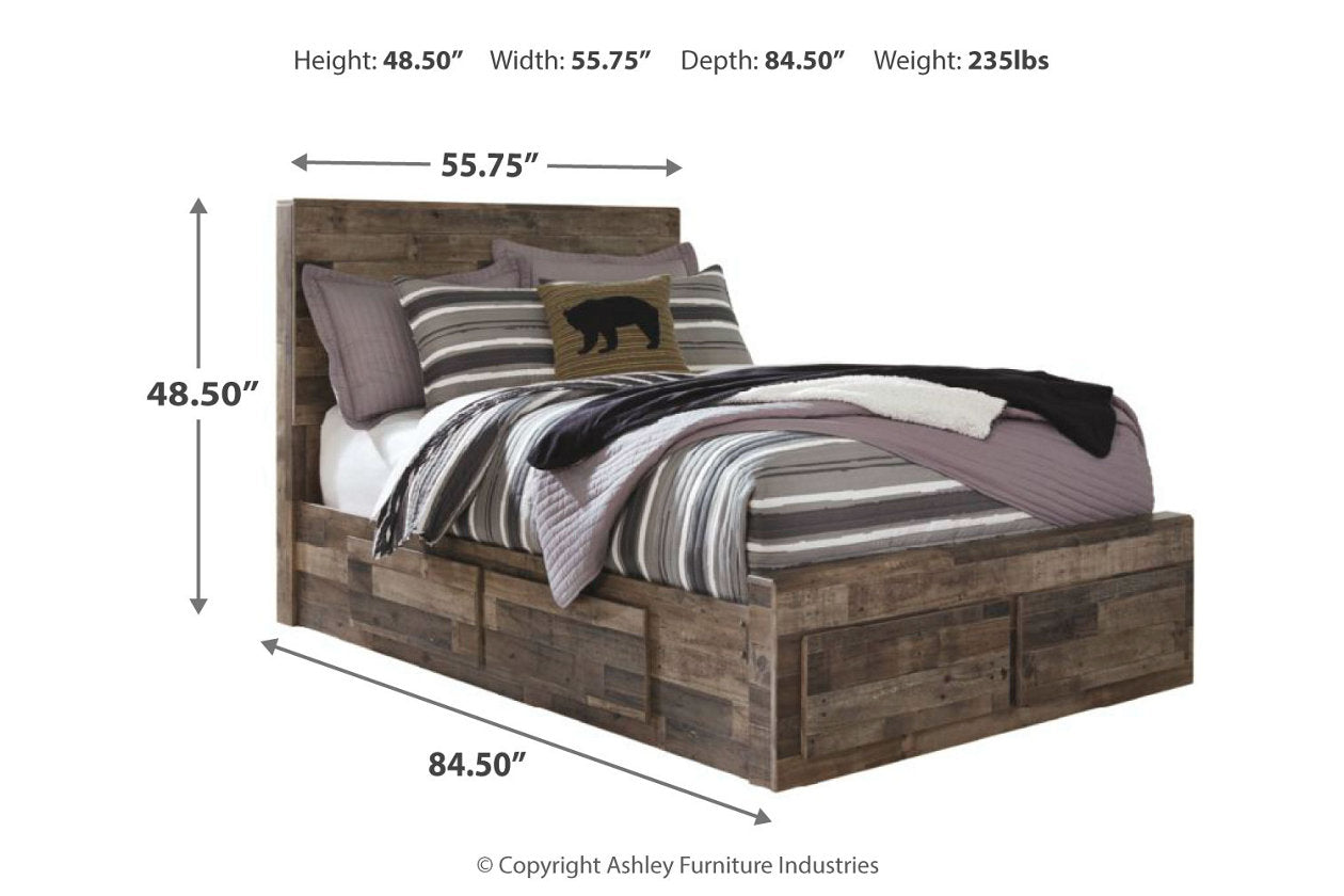 Derekson Multi Gray Full Panel Bed with 6 Storage Drawers - SET | B100-12 | B200-50(2) | B200-84S | B200-87 - Luna Furniture - Dallas Store