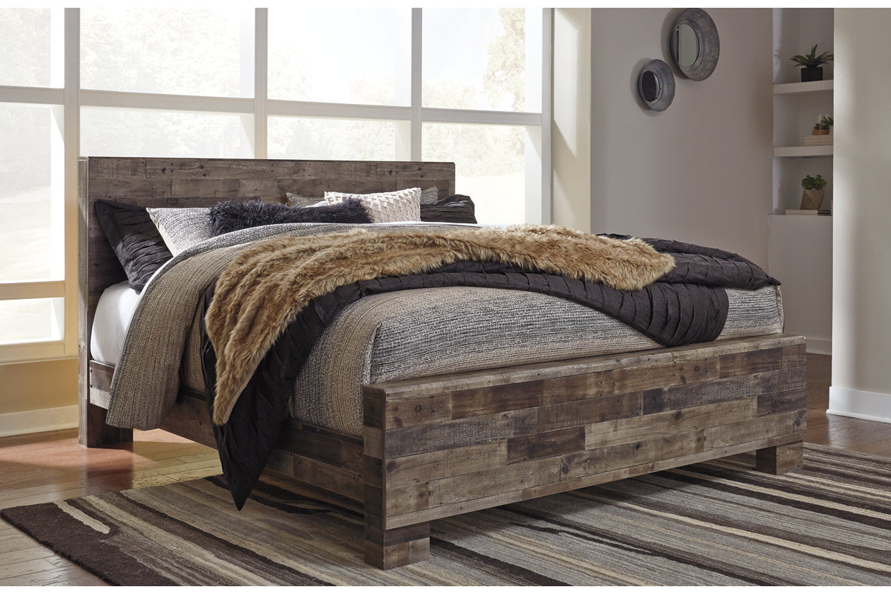Derekson Multi Gray King Panel Bed - SET | B200-56 | B200-58 | B200-97 - Luna Furniture - Dallas Store