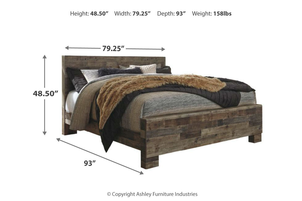 Derekson Multi Gray King Panel Bed - SET | B200-56 | B200-58 | B200-97 - Luna Furniture - Dallas Store