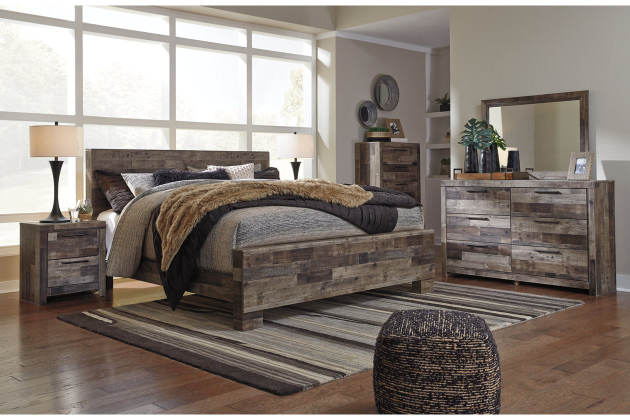 Derekson Multi Gray King Panel Bed - SET | B200-56 | B200-58 | B200-97 - Luna Furniture - Dallas Store