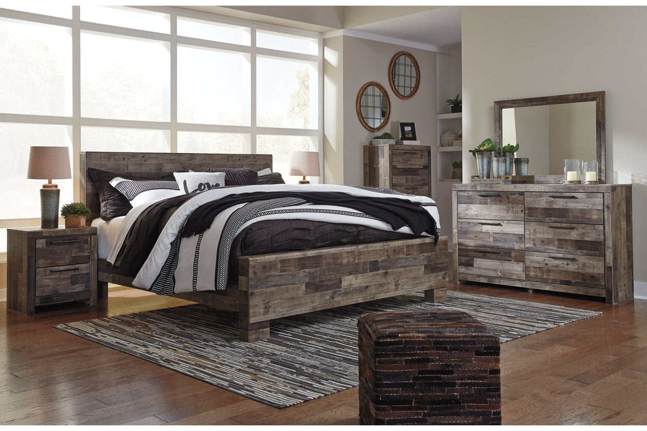 Derekson Multi Gray King Panel Bed - SET | B200-56 | B200-58 | B200-97 - Luna Furniture - Dallas Store