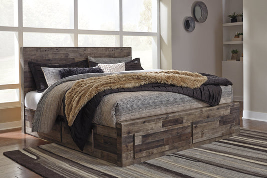 Derekson Multi Gray King Panel Bed with 6 Storage Drawers - SET | B100-14 | B200-58 | B200-56S | B200-60(2) - Luna Furniture - Dallas Store