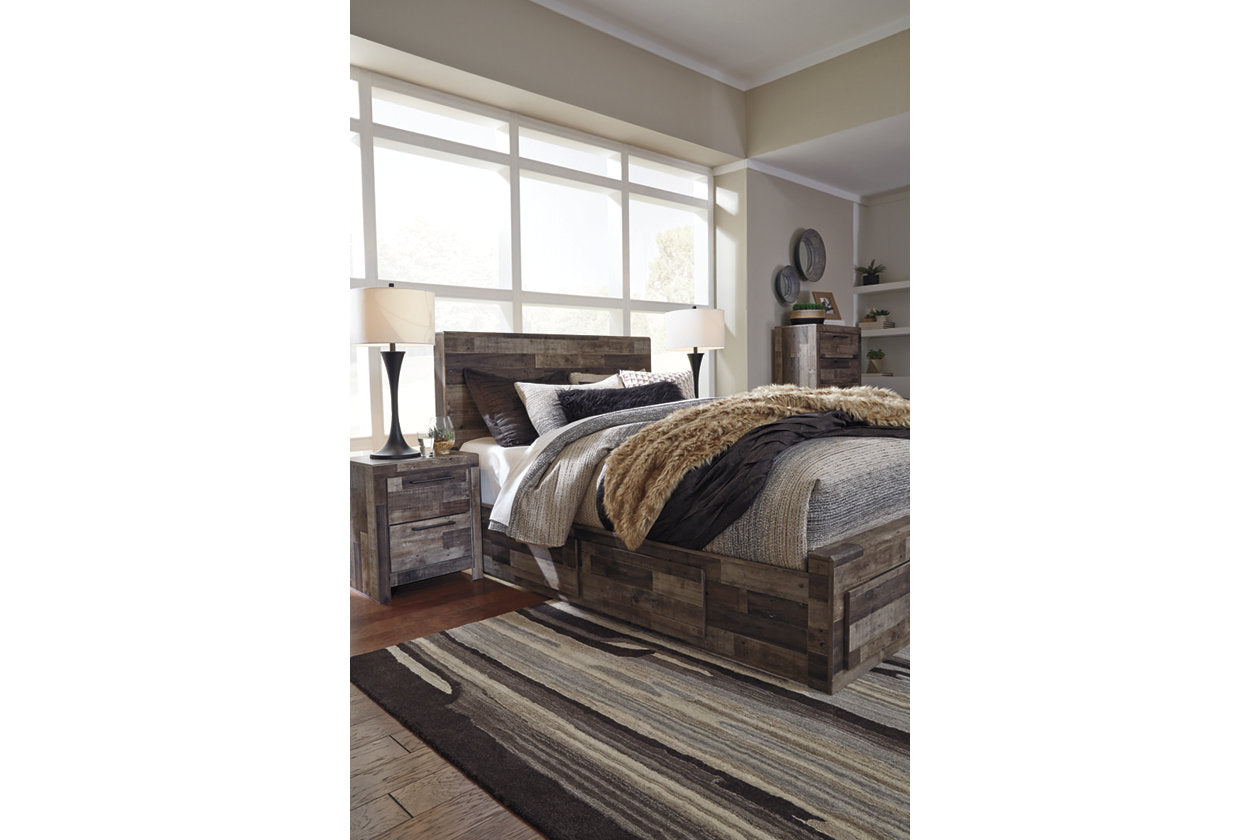 Derekson Multi Gray Queen Panel Bed with 4 Storage Drawers - SET | B100-13 | B200-57 | B200-54S | B200-60 | B200-95 - Luna Furniture - Dallas Store
