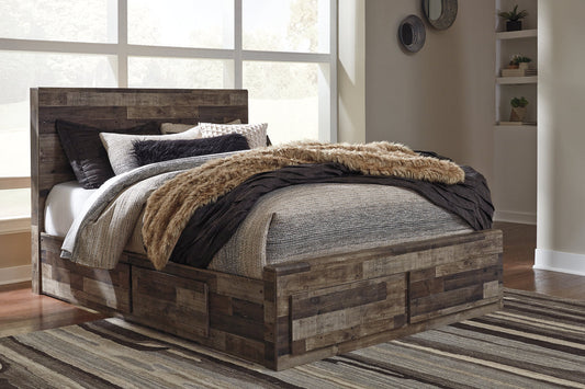Derekson Multi Gray Queen Panel Bed with 6 Storage Drawers - SET | B100-13 | B200-57 | B200-54S | B200-60(2) - Luna Furniture - Dallas Store
