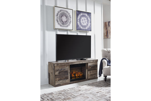 Derekson Multi Gray TV Stand with Electric Fireplace - SET | EW0200-268 | W100-101 - Luna Furniture - Dallas Store