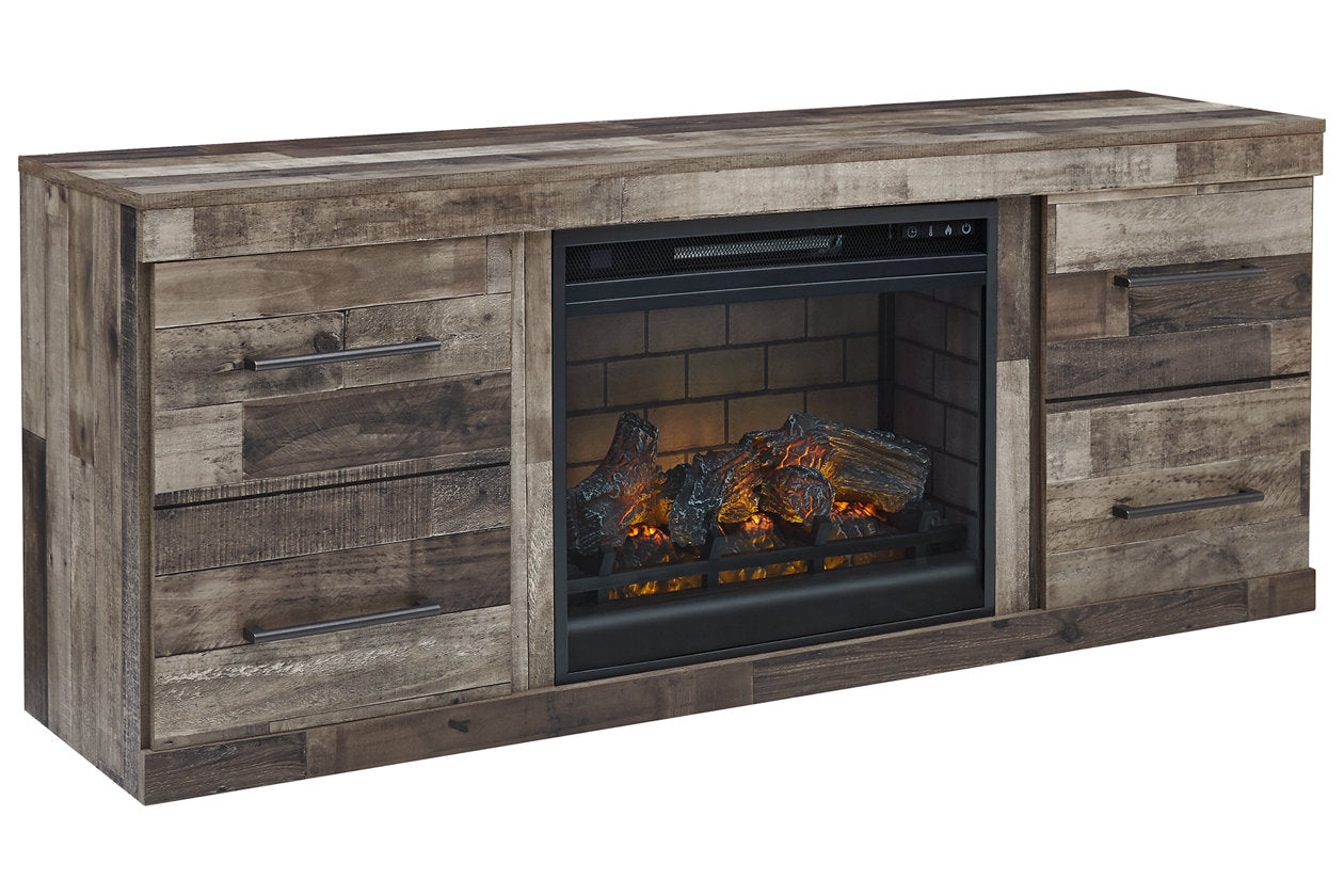 Derekson Multi Gray TV Stand with Electric Fireplace - SET | EW0200-268 | W100-101 - Luna Furniture - Dallas Store