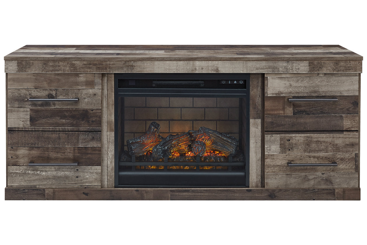 Derekson Multi Gray TV Stand with Electric Fireplace - SET | EW0200-268 | W100-101 - Luna Furniture - Dallas Store