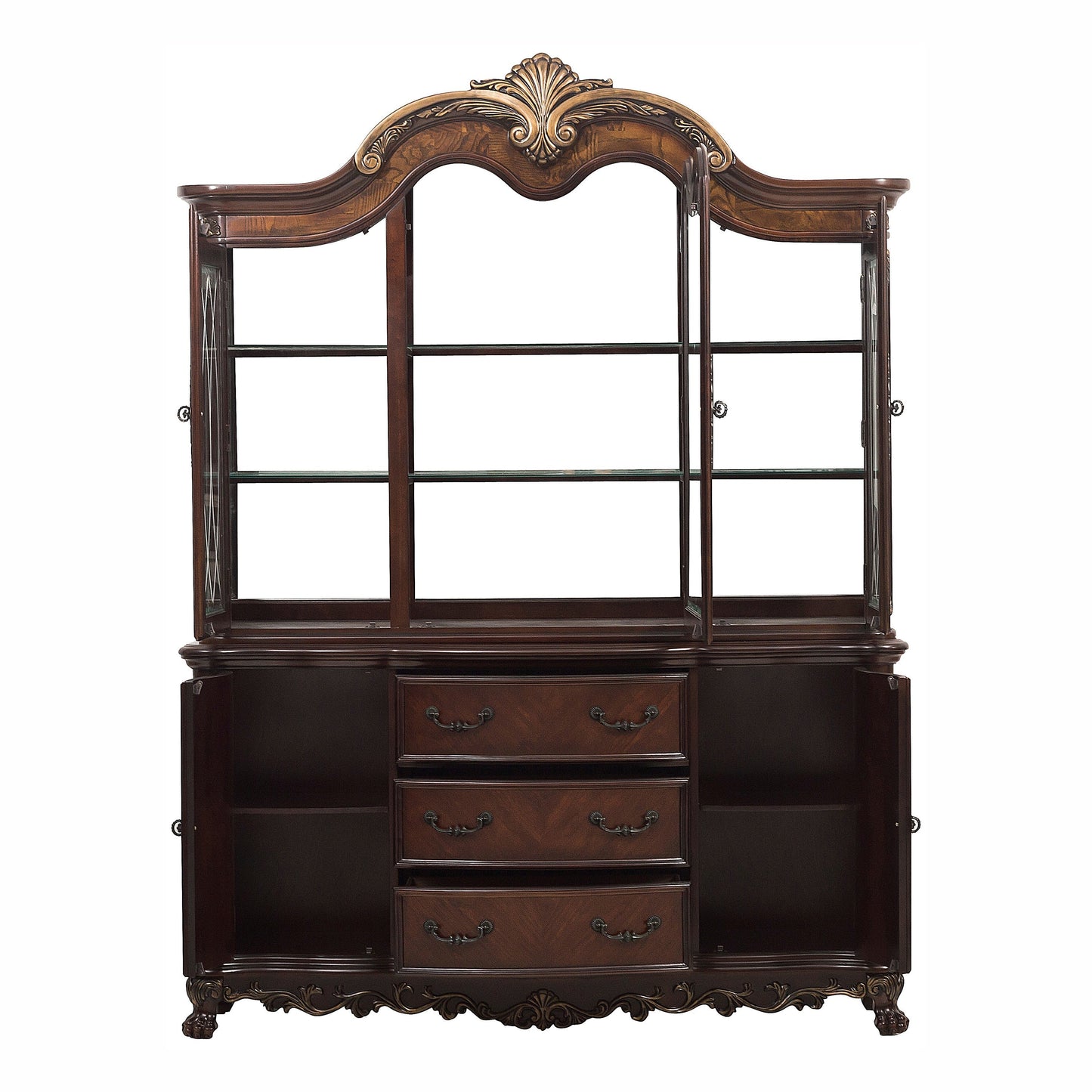 Deryn Park Cherry Buffet & Hutch - SET | 2243-55 | 2243-50 - Luna Furniture - Dallas Store