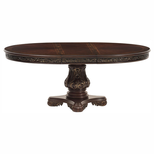 Deryn Park Cherry Extendable Round/Oval Dining Table - SET | 2243-76 | 2243-76B - Luna Furniture - Dallas Store