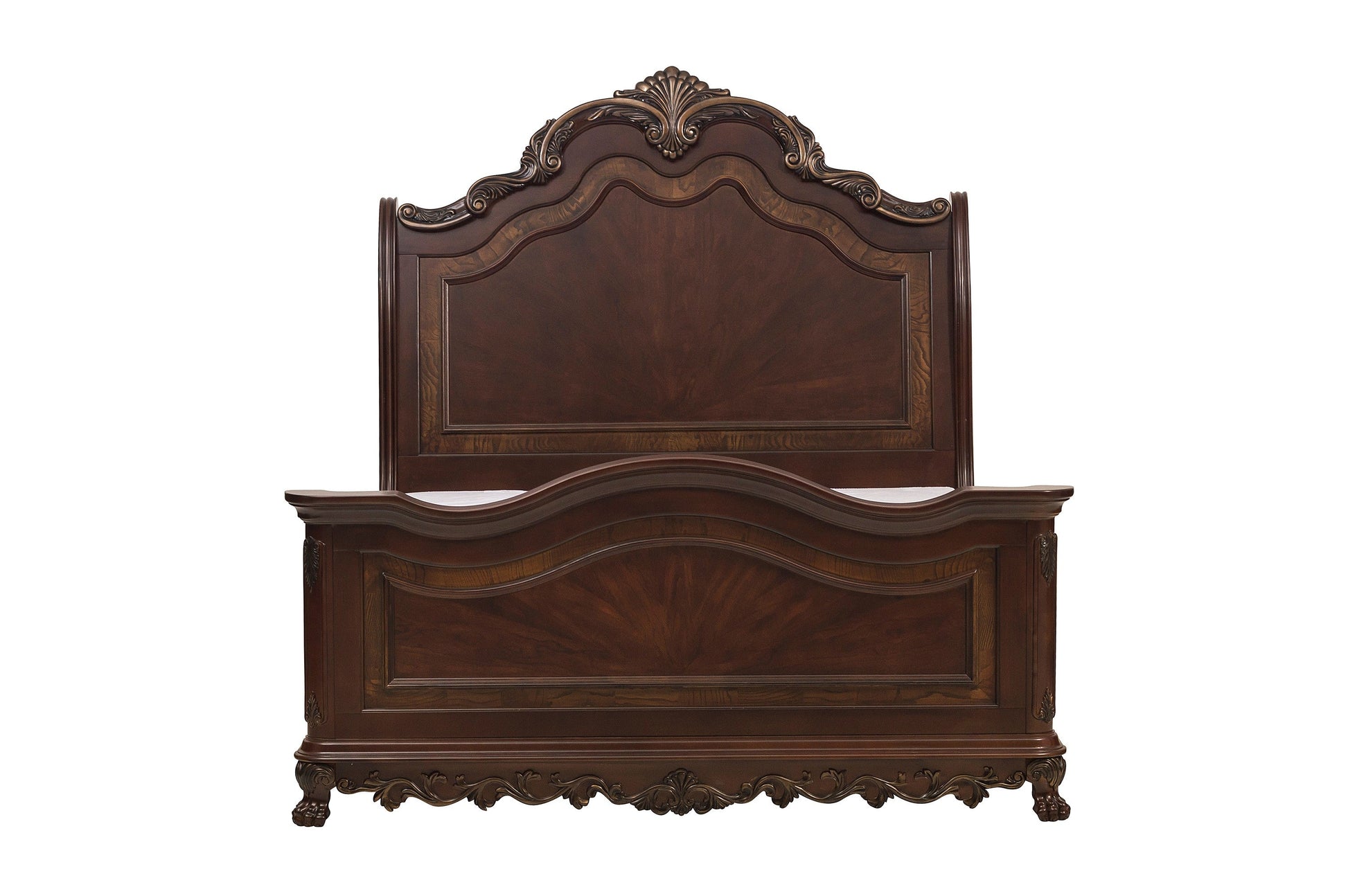 Deryn Park Cherry King Sleigh Bed - SET | 2243SLK-1 | 2243SLK-2 | 2243SLK-3EK - Luna Furniture - Dallas Store