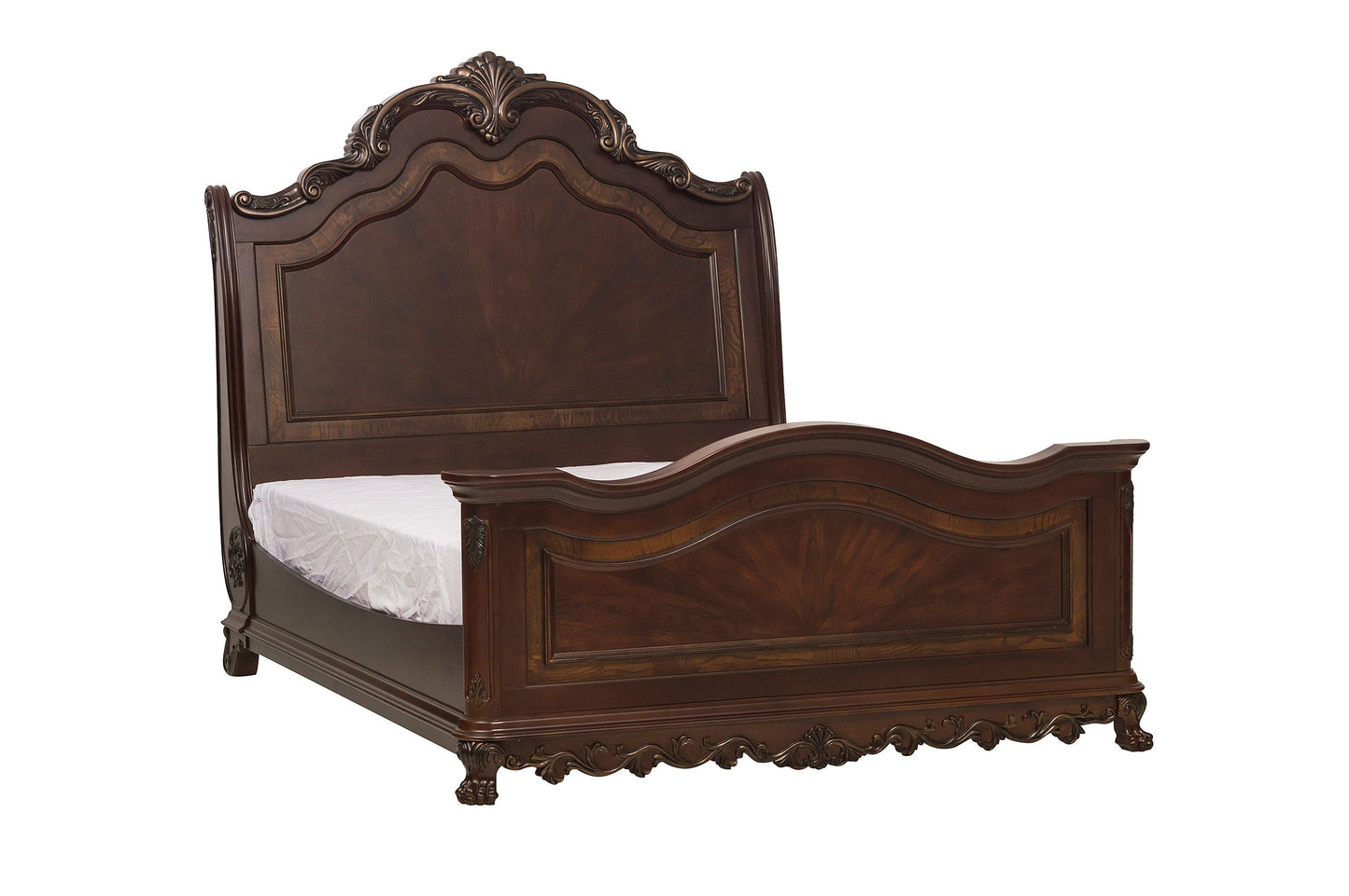 Deryn Park Cherry Queen Sleigh Bed - SET | 2243SL-1 | 2243SL-2 | 2243SL-3 - Luna Furniture - Dallas Store
