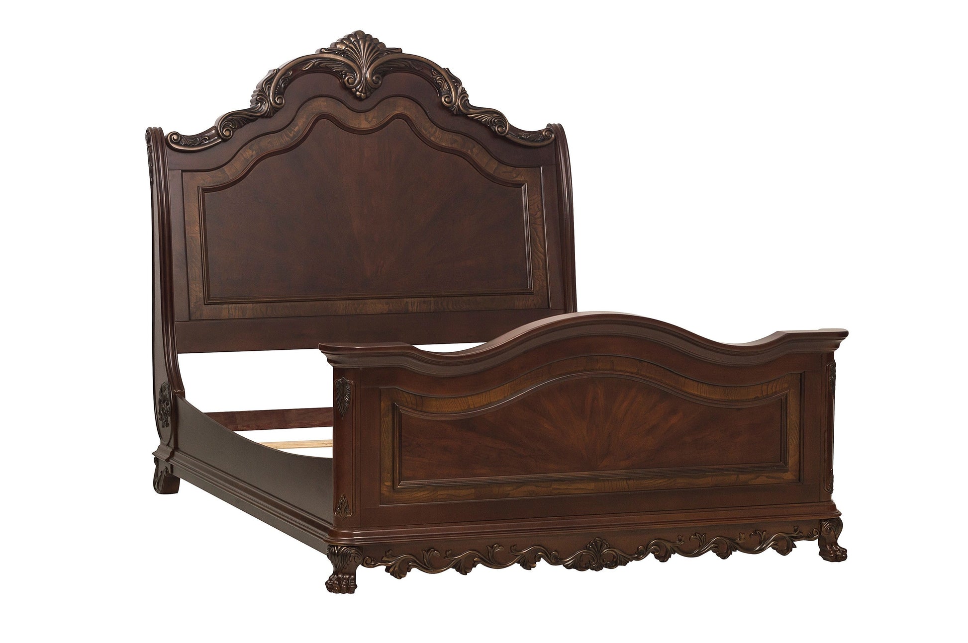 Deryn Park Cherry Queen Sleigh Bed - SET | 2243SL-1 | 2243SL-2 | 2243SL-3 - Luna Furniture - Dallas Store