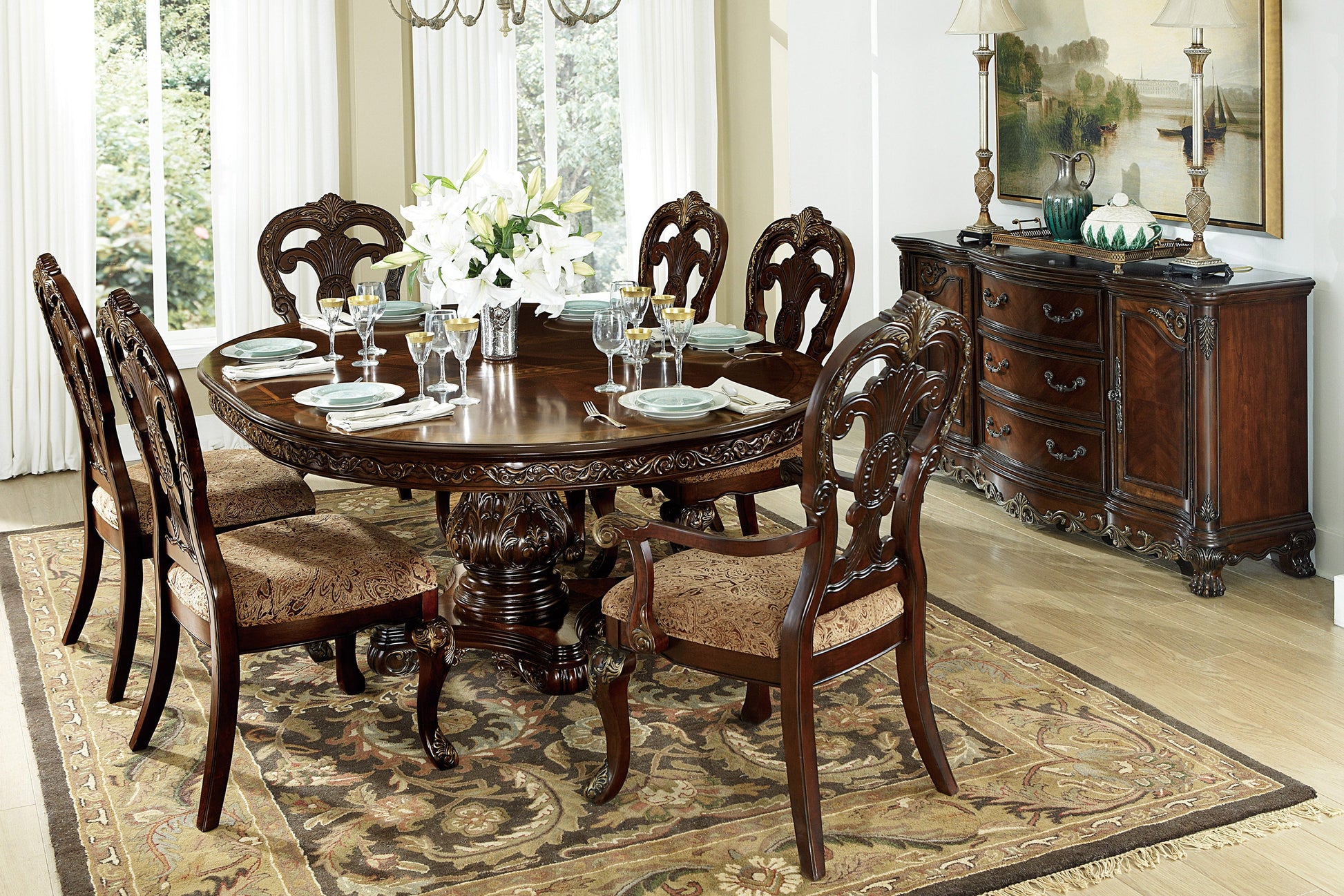 Deryn Park Cherry Side Chair, Set of 2 - 2243S - Luna Furniture - Dallas Store