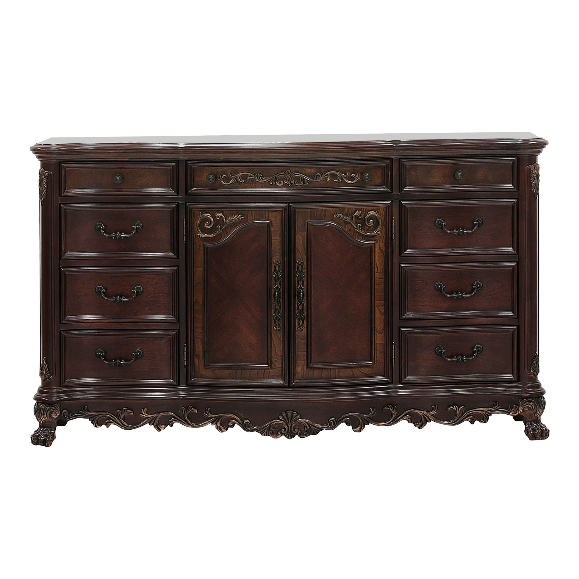 Deryn Park Cherry Sleigh Bedroom Set - SET | 2243SLK-1 | 2243SLK-2 | 2243SLK-3EK | 2243-5 | 2243-6 | 2243-4 | 2243-9 - Luna Furniture - Dallas Store