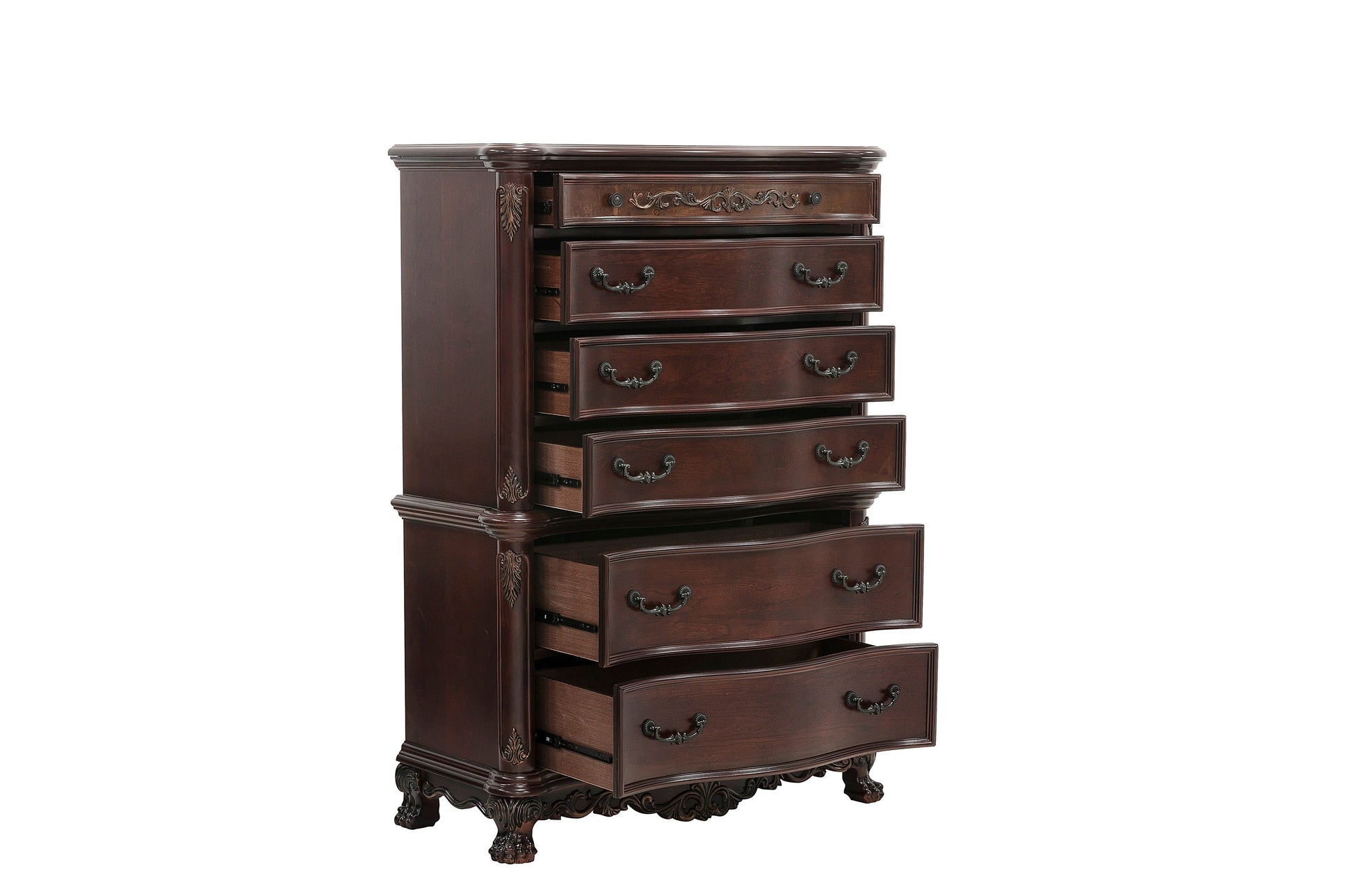 Deryn Park Cherry Sleigh Bedroom Set - SET | 2243SLK-1 | 2243SLK-2 | 2243SLK-3EK | 2243-5 | 2243-6 | 2243-4 | 2243-9 - Luna Furniture - Dallas Store