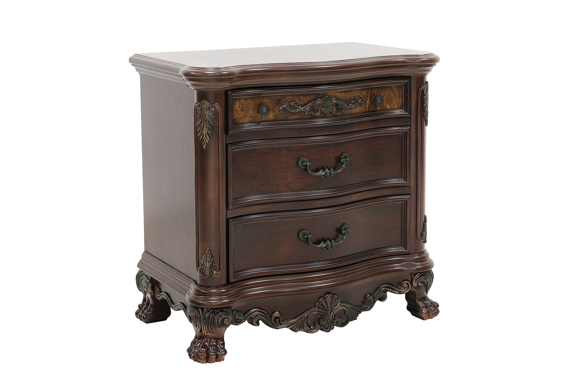 Deryn Park Cherry Sleigh Bedroom Set - SET | 2243SLK-1 | 2243SLK-2 | 2243SLK-3EK | 2243-5 | 2243-6 | 2243-4 | 2243-9 - Luna Furniture - Dallas Store
