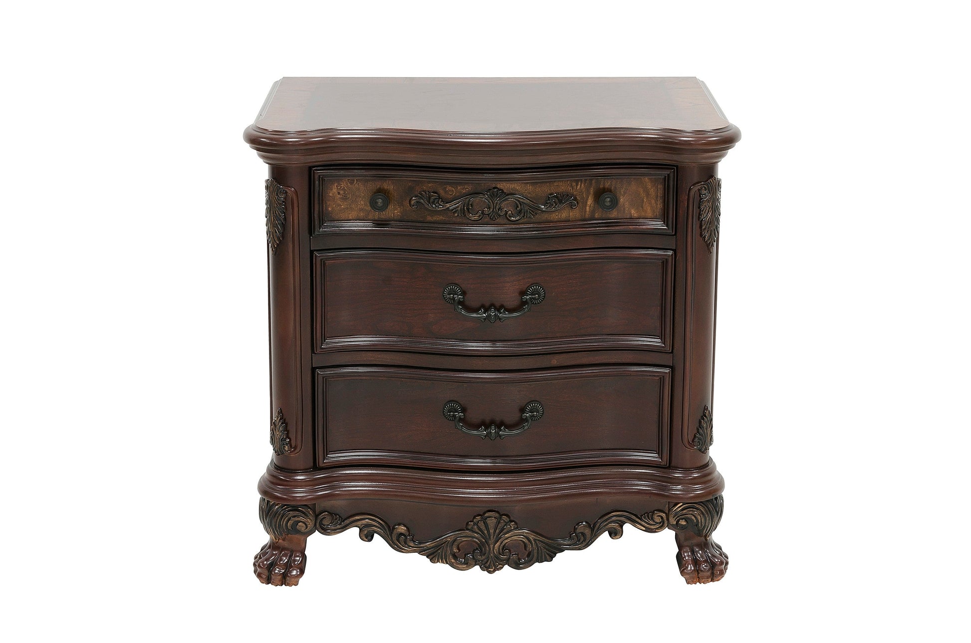 Deryn Park Cherry Sleigh Bedroom Set - SET | 2243SLK-1 | 2243SLK-2 | 2243SLK-3EK | 2243-5 | 2243-6 | 2243-4 | 2243-9 - Luna Furniture - Dallas Store