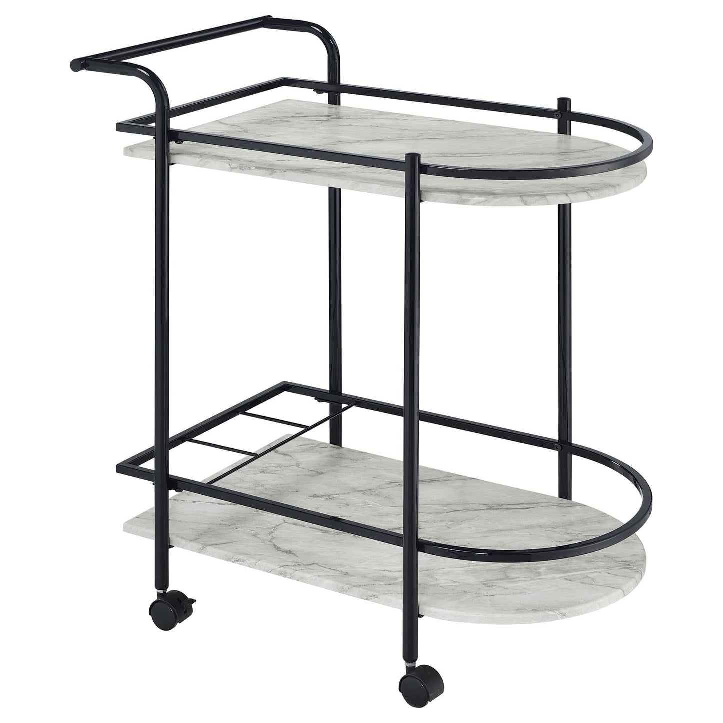 Desiree Black Rack Bar Cart with Casters - 181376 - Luna Furniture - Dallas Store