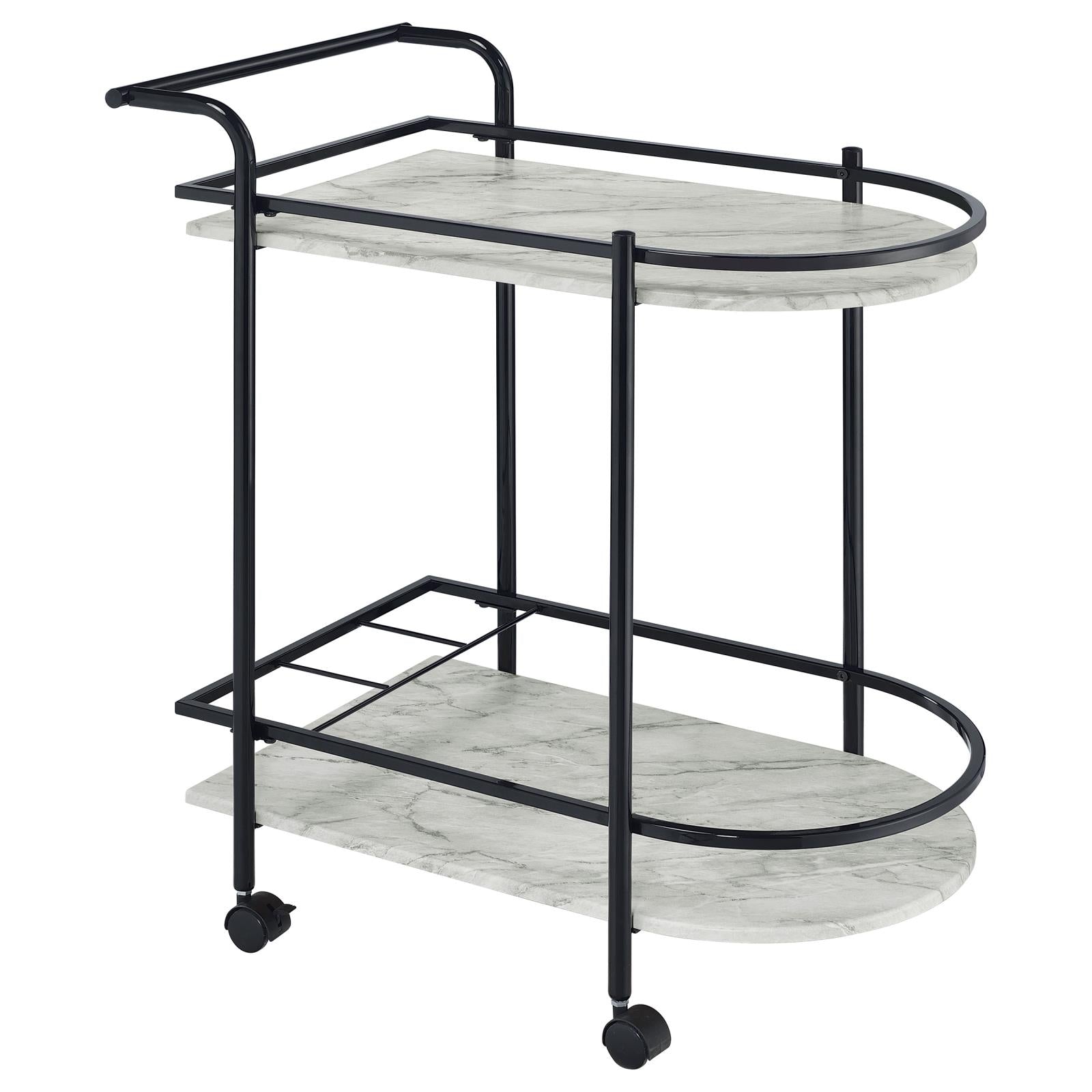 Desiree Black Rack Bar Cart with Casters - 181376 - Luna Furniture - Dallas Store