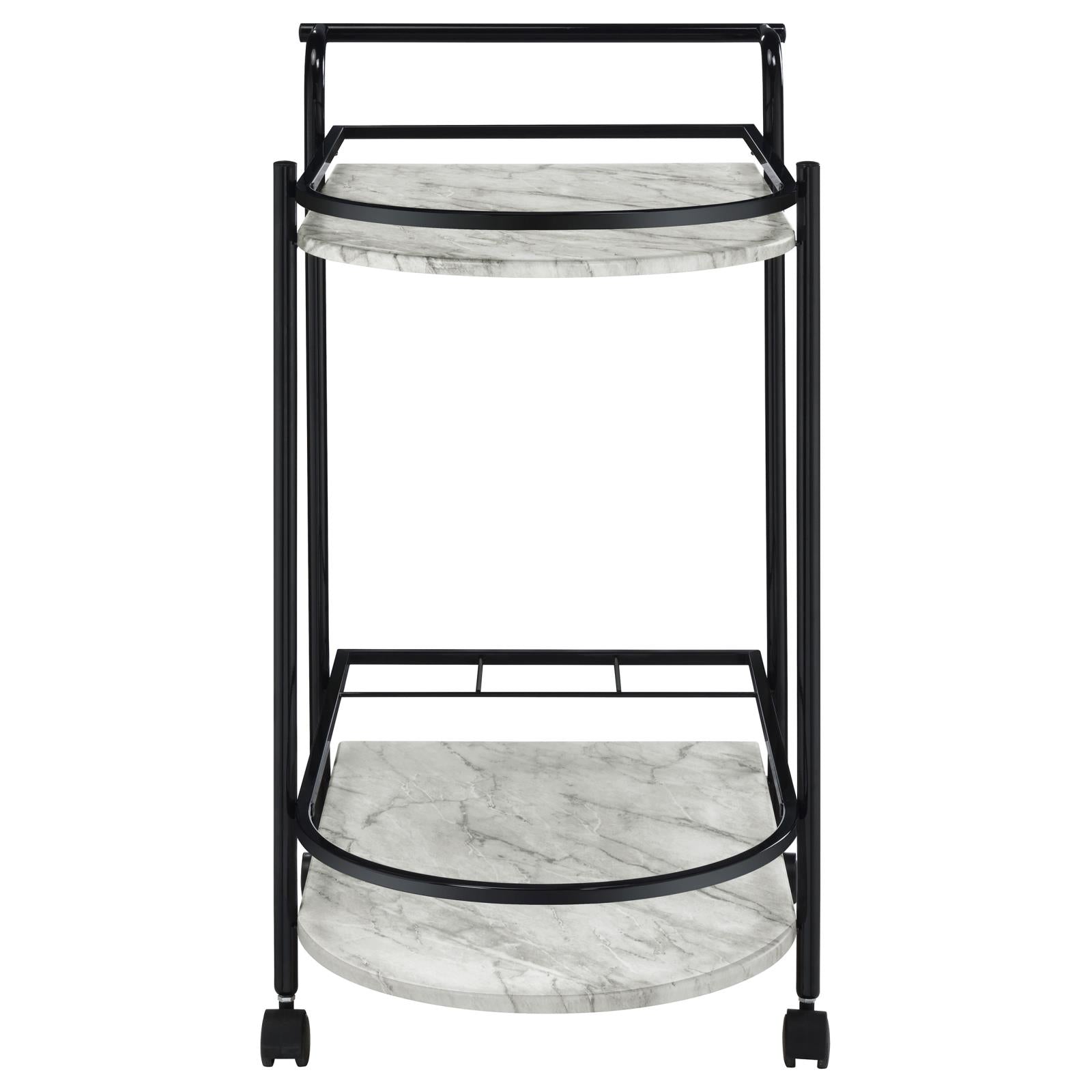 Desiree Black Rack Bar Cart with Casters - 181376 - Luna Furniture - Dallas Store