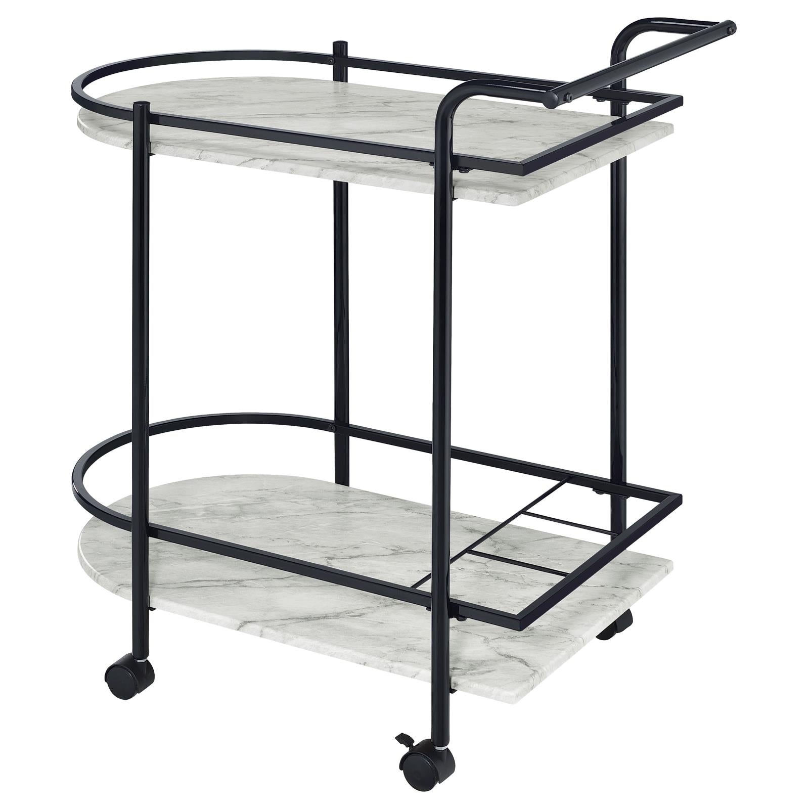 Desiree Black Rack Bar Cart with Casters - 181376 - Luna Furniture - Dallas Store