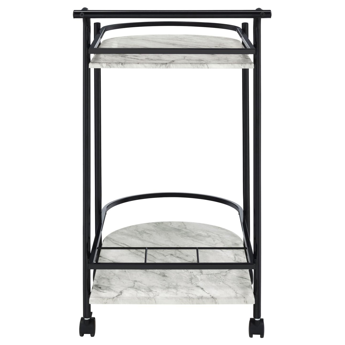 Desiree Black Rack Bar Cart with Casters - 181376 - Luna Furniture - Dallas Store